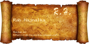 Rab Hajnalka névjegykártya